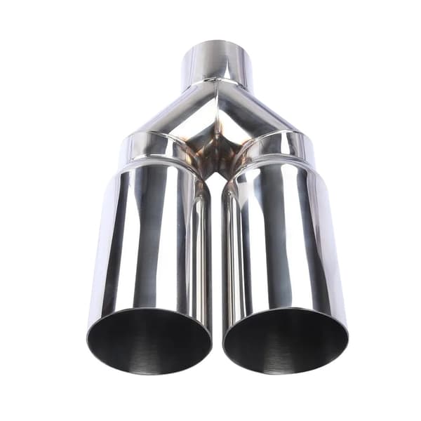 Avgassystem, Dubbelutlopp Design, Hållbart Rostfritt Stål,Silver
