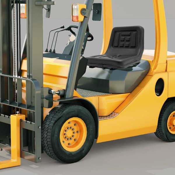 Traktor sæde, justerbar positionering, holdbar PVC konstruktion,sort