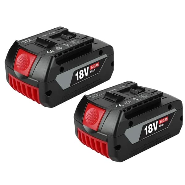 Uppladdningsbart batteri, 18V, 6.0Ah kapacitet, 2st batteri 6.0AH