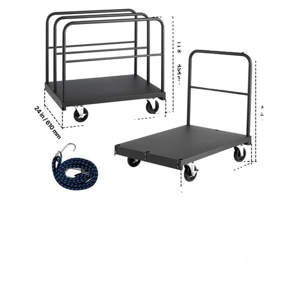 Gipsväggsvagn, tungt stålbyggd, multifunktionell design,2500lbs