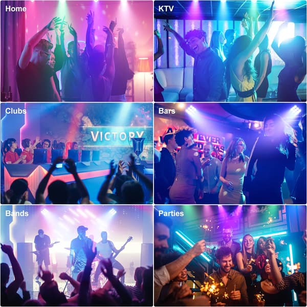Par Lys, 9 RGBW LED'er, DMX Kontrol,EU Stik 4PCS