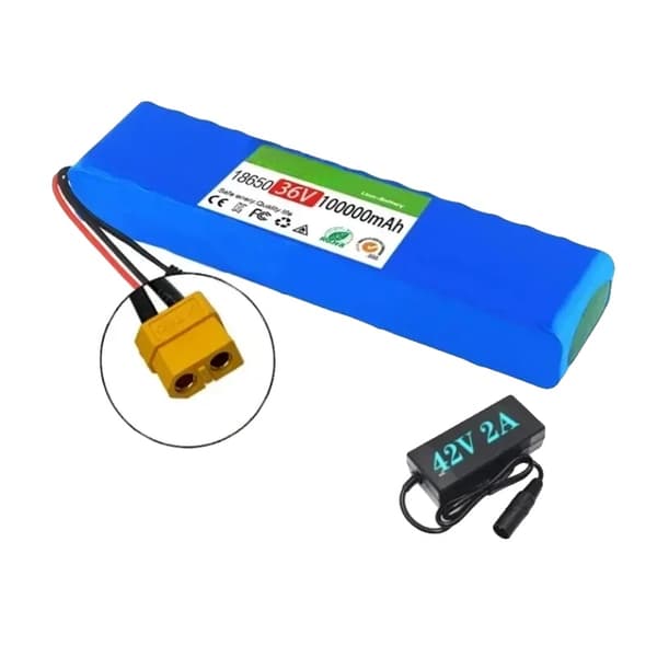 Elektriskt batteripaket, 36V, 100Ah kapacitet,XT60-DC-Laddare