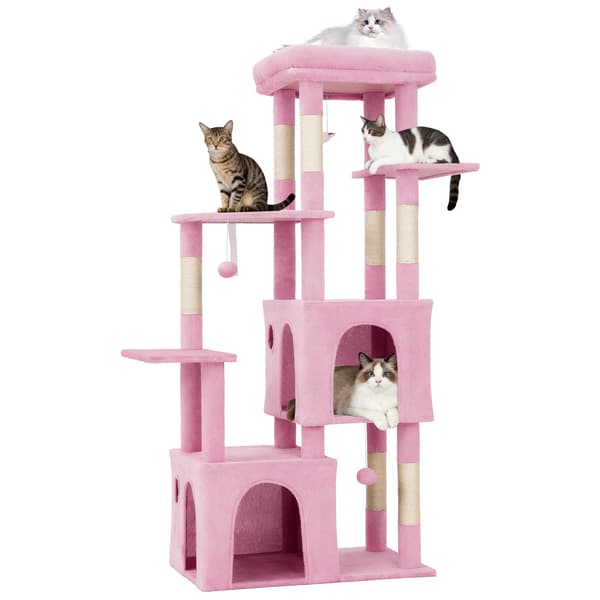 Kattträd, Rymlig Design, Hållbar Konstruktion,Rosa