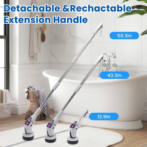Rengöringsborste, Sladdlös Design, Röstpromptfunktion,GRÅ