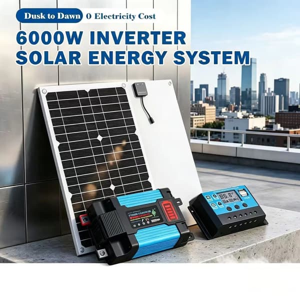 Inverter Solpanel, 600W Strømudgang, Bærbart Design,Blå 220V Kits