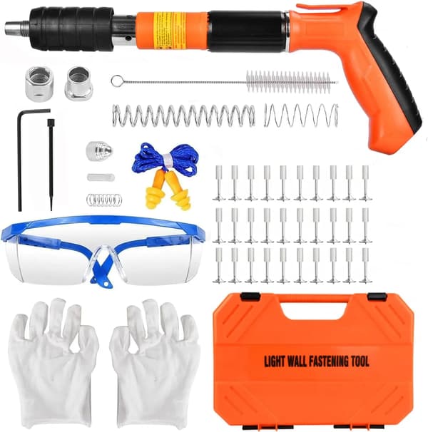 Manuell Nitrivare, Kompakt Design, Effektiv Fäste,Orange + 220 spikar