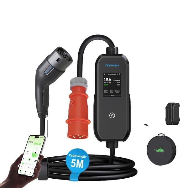 Bärbar EV-laddare, 11KW effekt, Smart appkontroll,11KW