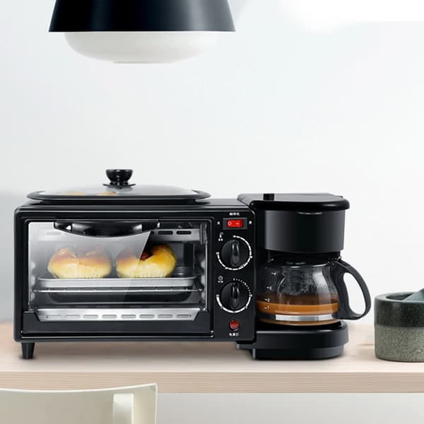 Frukostmaskin, Multifunktionell Matlagning, Värmebevarande Design,svart