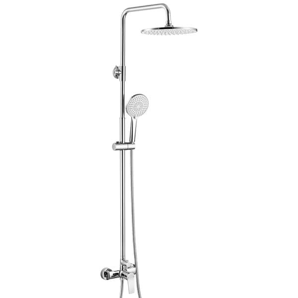 Bruserkolonne, Rustfrit Stål, 3 Funktioner Håndbruser,Chrome - 10 tommer