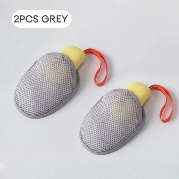 Exfolierande påse, Skonsam rengöring, Hållbart svampmaterial,2PCS-Grå