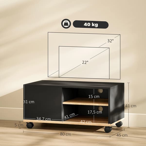 TV-bord, Moderne Design, Mobil med Opbevaringsrum,Sort