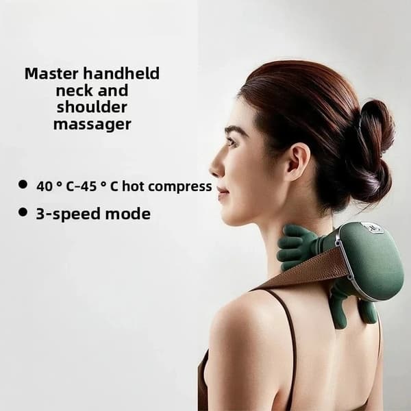 Cervikal Massager, Genopladelig, Infrarød Terapi,Oliven Grøn