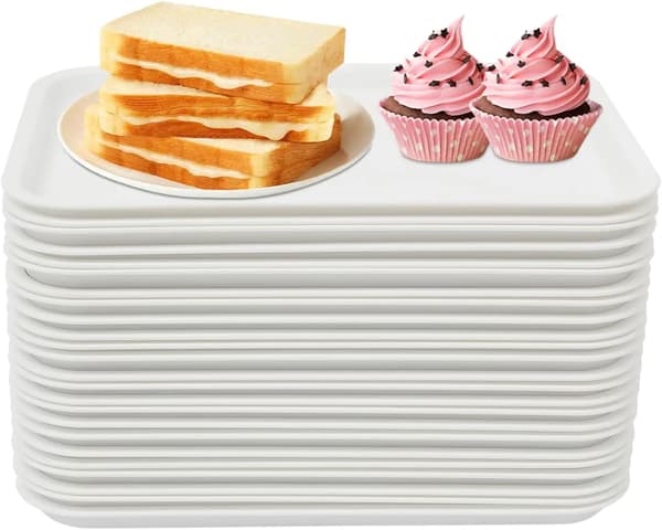 Serveringsbakke, Robust PP-materiale, Skridsikker Design,HVID