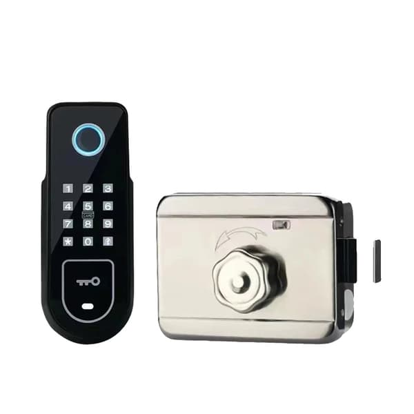 Smart Dörrlås, Fingeravtrycksåtkomst, Bluetooth-anslutning,Enkelfinger