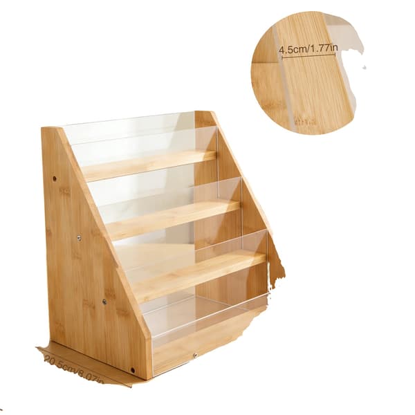 Display Stativ, 4-Lags Design, Bærbart og Let at Samle,GUL