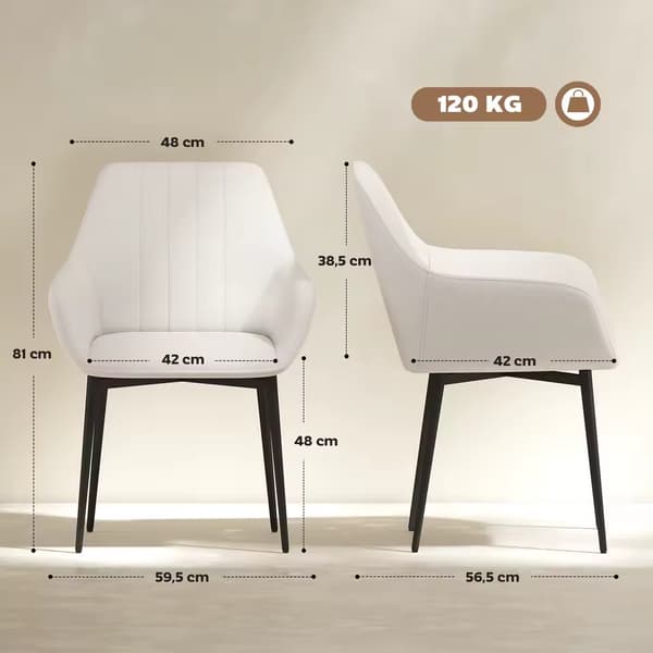Spiseborde, Armlæn, Minimalistisk Stil,HVID