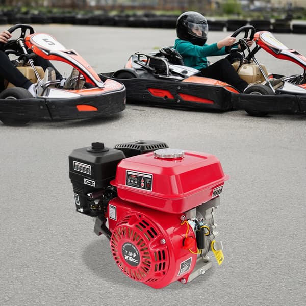 Benzinmotor, 7,5HK effekt, holdbar konstruktion,Rød