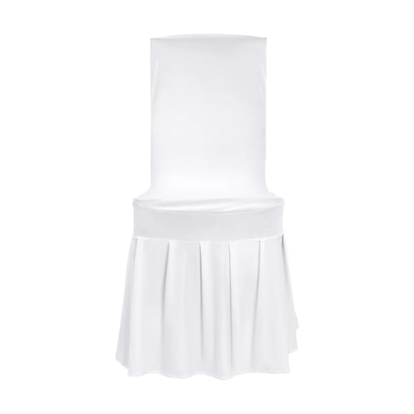 Stolsöverdrag, Elegant Fållad Design, Hållbart Tyg,VIT