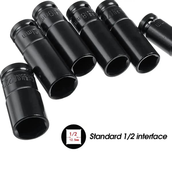 Slagnøgleadapterkit, Alsidige Størrelser, Holdbar Metal Konstruktion,14Pcs Hexs Socket