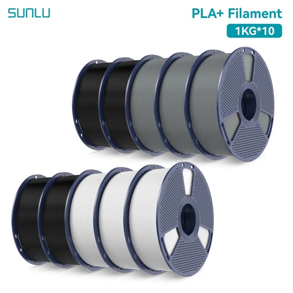 3D Filament, Miljøvenlige Materialer, Tangle-Free Printning,PLA PLUS BK WT GY
