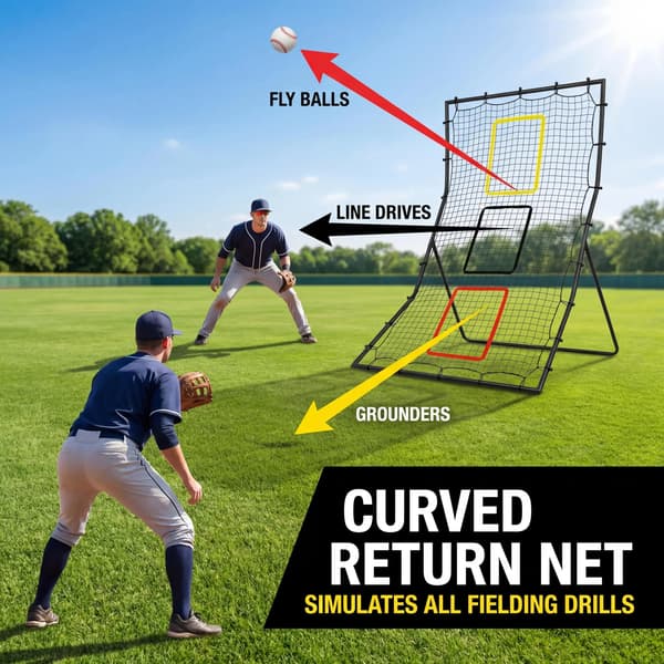 Rebounder Net, Tre Zone Bold Respondent, Holdbar Stålstruktur,sort