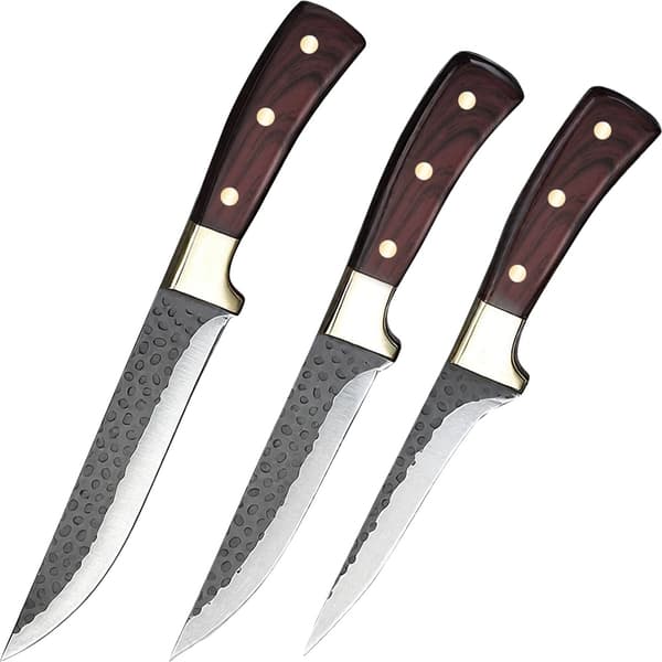 Kokkekniv Sæt, Ergonomisk Design, Højkvalitets Rustfrit Stål,sort