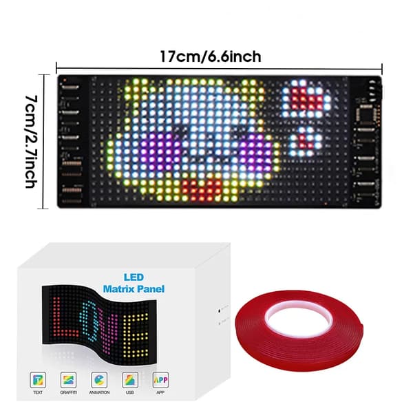 LED Pixel Lampa, Programmerbar Design, Smart APP Kontroll,7x17cm