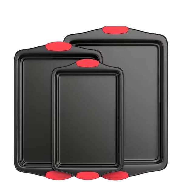 Bakformset, Kolstål, Non-Stick Beläggning,3PCS Stekpanna
