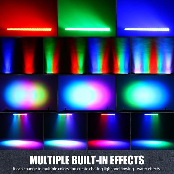 Vaskelys, DMX-kontrol, 252 LED'er,EU stik, sort