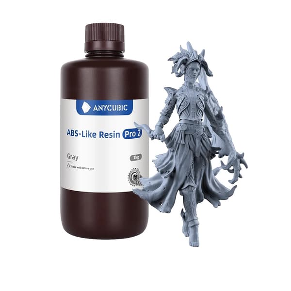 3D Resin, Hurtig UV-hærdning, Høj Præcision, ABS Pro2 Grå-1kg