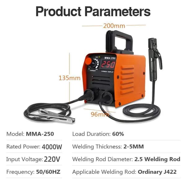 Inverterbåge svetsare, kompakt design, 220V drift,220V