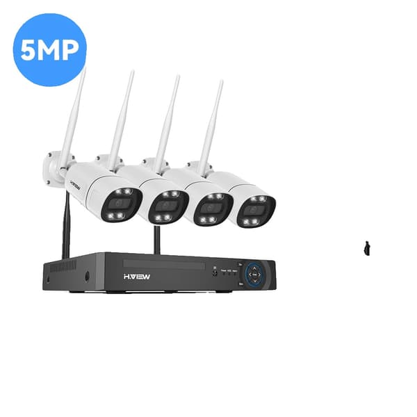 Trådlöst CCTV-kamerasystem, 5 MP, Realtidsaviseringar,2T-a, 5MP 4PCS Kamera-b