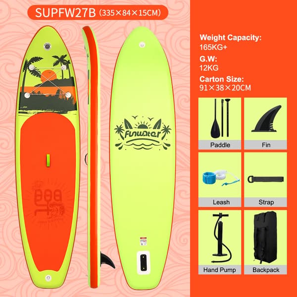 Stand Up Paddle Board, Oppusteligt Design, Holdbart Materiale,SUPFW27B