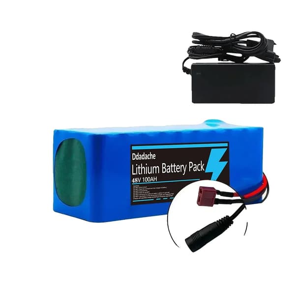 Litiumjonbatteripack, 100Ah kapacitet, 48V spänning, T-DC-laddare