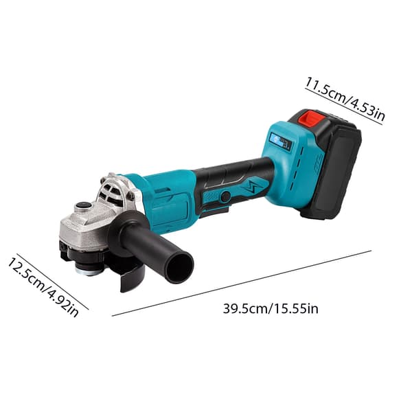 Vinkelsliber, Børsteløs Motor, Ergonomisk Design,Med 2 batterier
