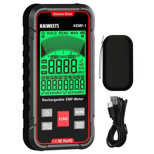 EMF Strålningsdetektor, Realtidsmätning, Intelligent Larm System,KEMF-1