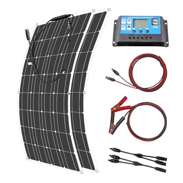 Fleksible solcellepanel kits, høj effektivitet, nem installation, komplet opladningsløsning,200W solcellepanel sæt