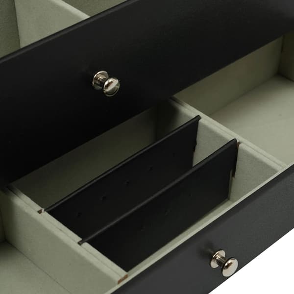 Smykkeskab, Elegant Design, Multi-Compartment Opbevaring,Sort
