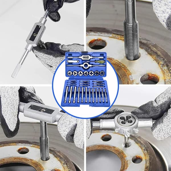 Tap och Die Set, Hållbart CR-V Stål, 32-delars Kit,Blå