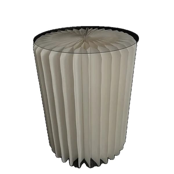 Kakställ, hopfällbar design, guldfinish, H40cm vit
