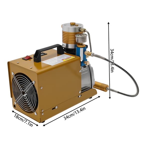 Luftkompressor Pumpe, 30MPA Tryk, Hurtig Oppustningshastighed,EU, Brunlig Guld