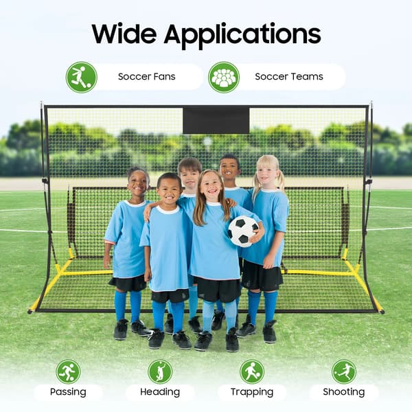 Fotboll Rebounder Nät, Dubbel-Sidig Studs, Träningsutrustning,Gul