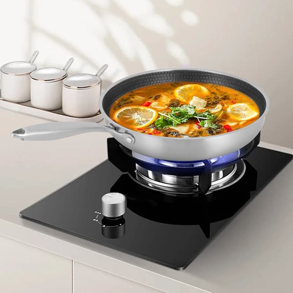 Wok, 410 rustfrit stål, non-stick belægning,sort