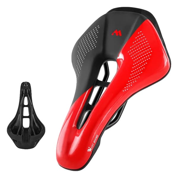 Racecykel Sadle, Ergonomisk Design, Blød Polstring,Sort Rød