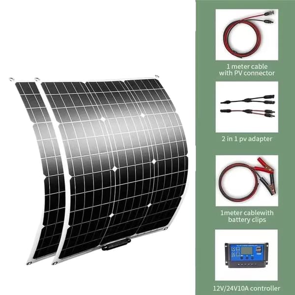 Fleksibelt solpanel kit, 110W maksimal effekt, letvægtsdesign,100W solkit