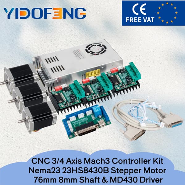 CNC Controller Kit, Nema23 Stepper Motor, Driver Inkluderet,3 akse sæt