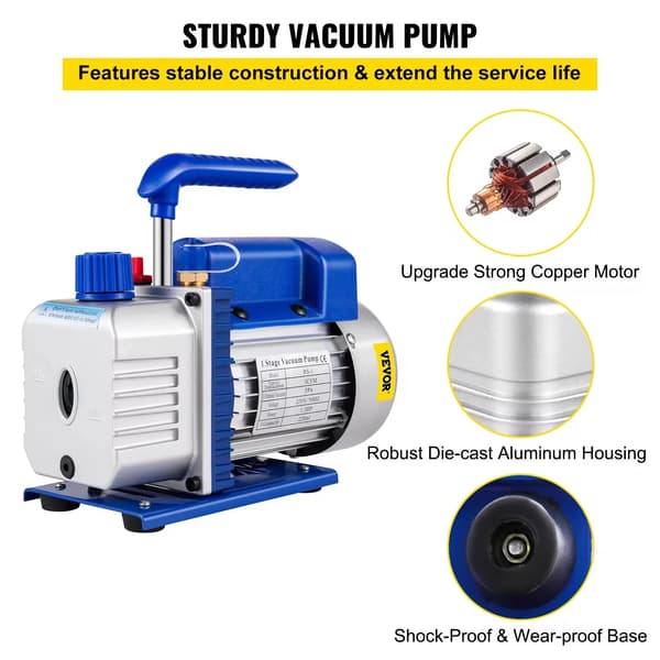 Vakuumpumpe, Robust Konstruktion, Effektiv Evakuering,3CFM1-3HP
