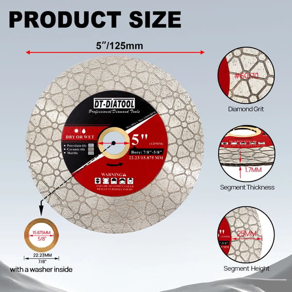Skæredisk, 125 mm diameter, høj effektivitet,2PCS, 125mm