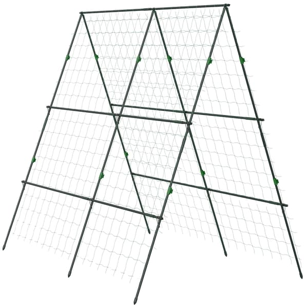 Trädgårdsgaller, Metallram, Vertikalt Stöd, grön, XL