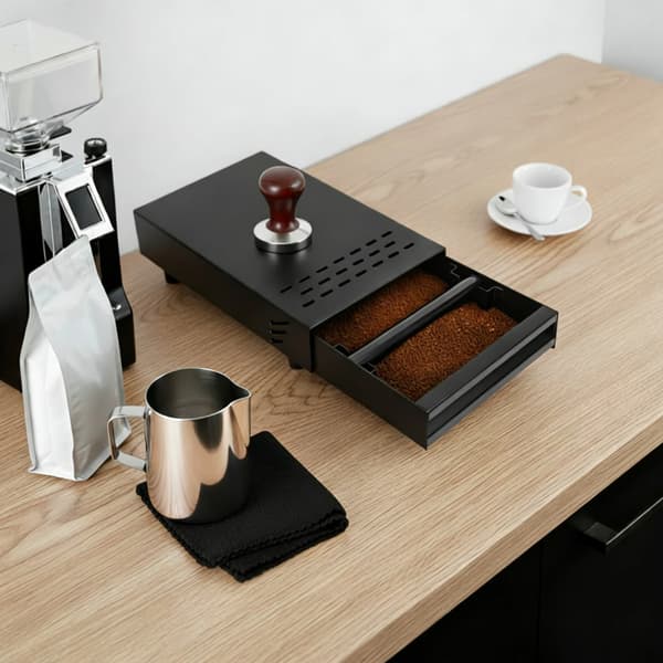 Kaffesumpbeholder, Holdbart Design, Støjdæmpende Funktion,sort